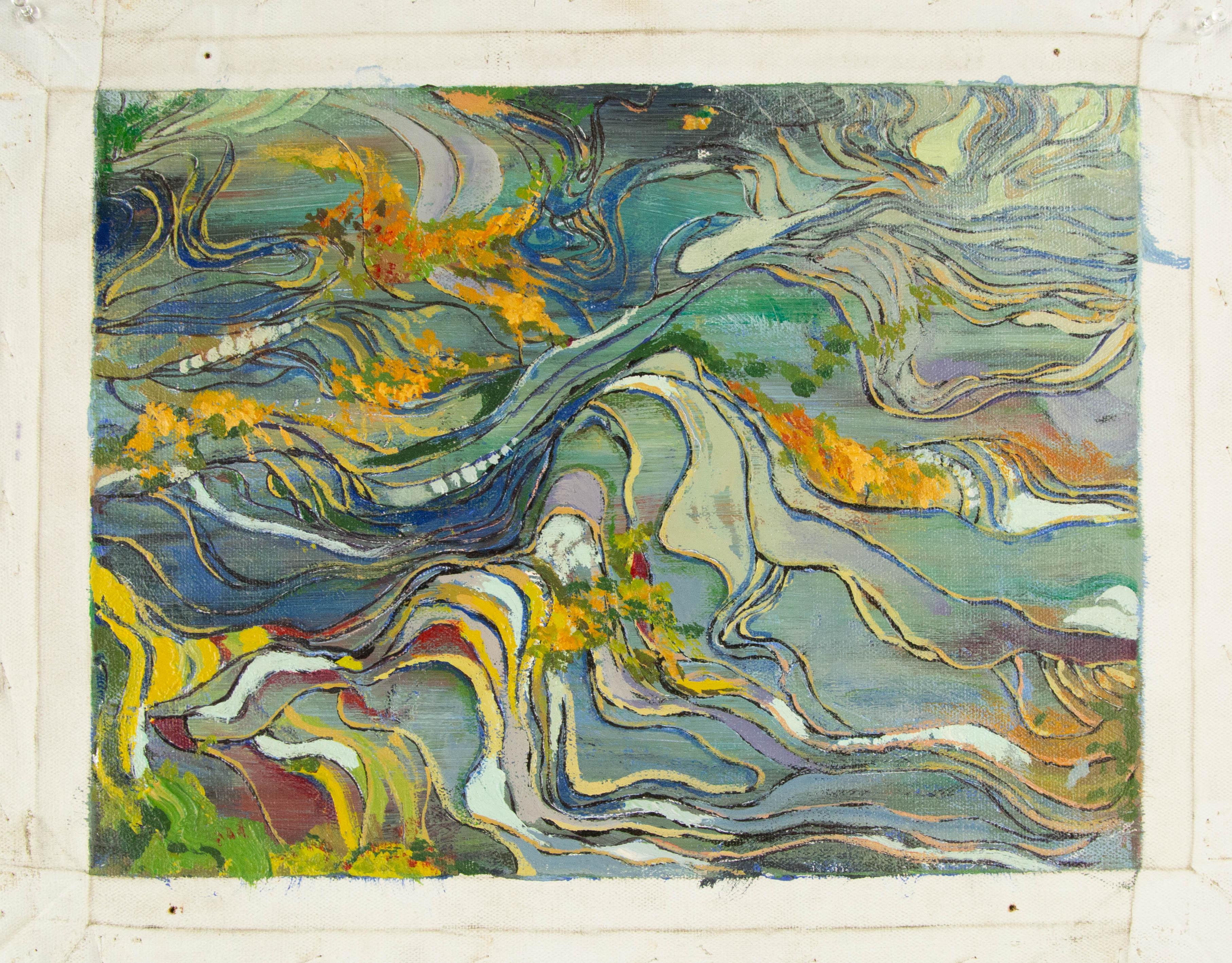 Yongchang Zhao Paesaggio Pittura Acrilica Originale 