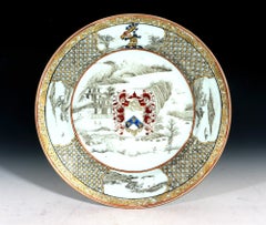 Yongzheng Chinese Export Porcelain Plate with Arms of Elwick of Middlesex
