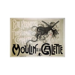 Circa 1895 poster by Yoni for the famed Moulin de la Galette - Montmartre