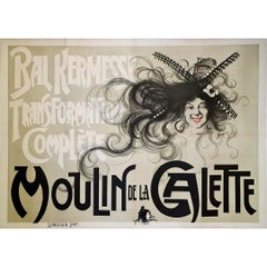 Circa 1895 poster by Yoni for the famed Moulin de la Galette - Montmartre