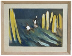 Jüdische mexikanische Avant Garde Abstrakter Expressionist Seelandschaft Gouache Malerei