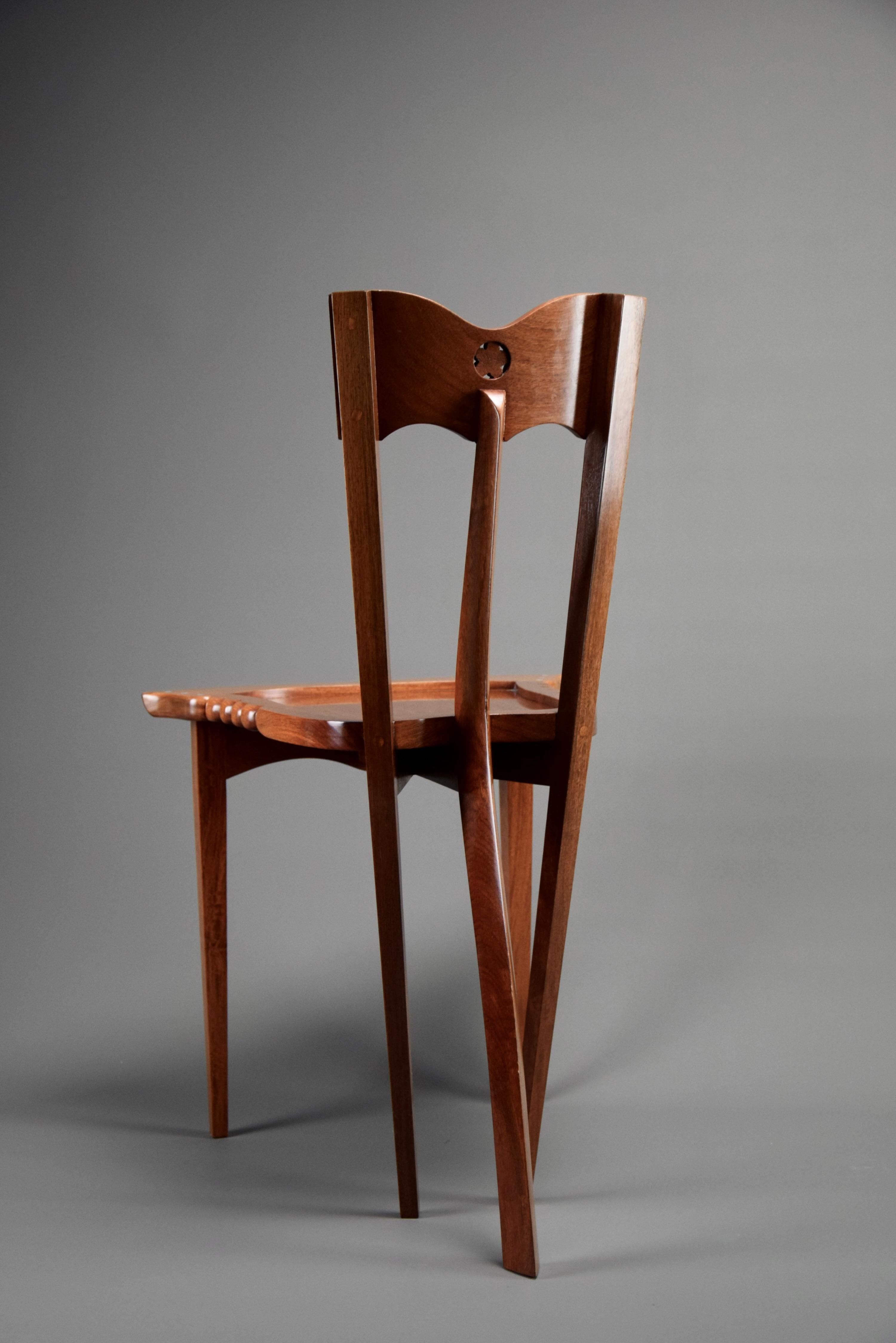 Chaise artisanale en jatoba et ormeau Yoochai par Bořek Šípek 1990 en vente 1