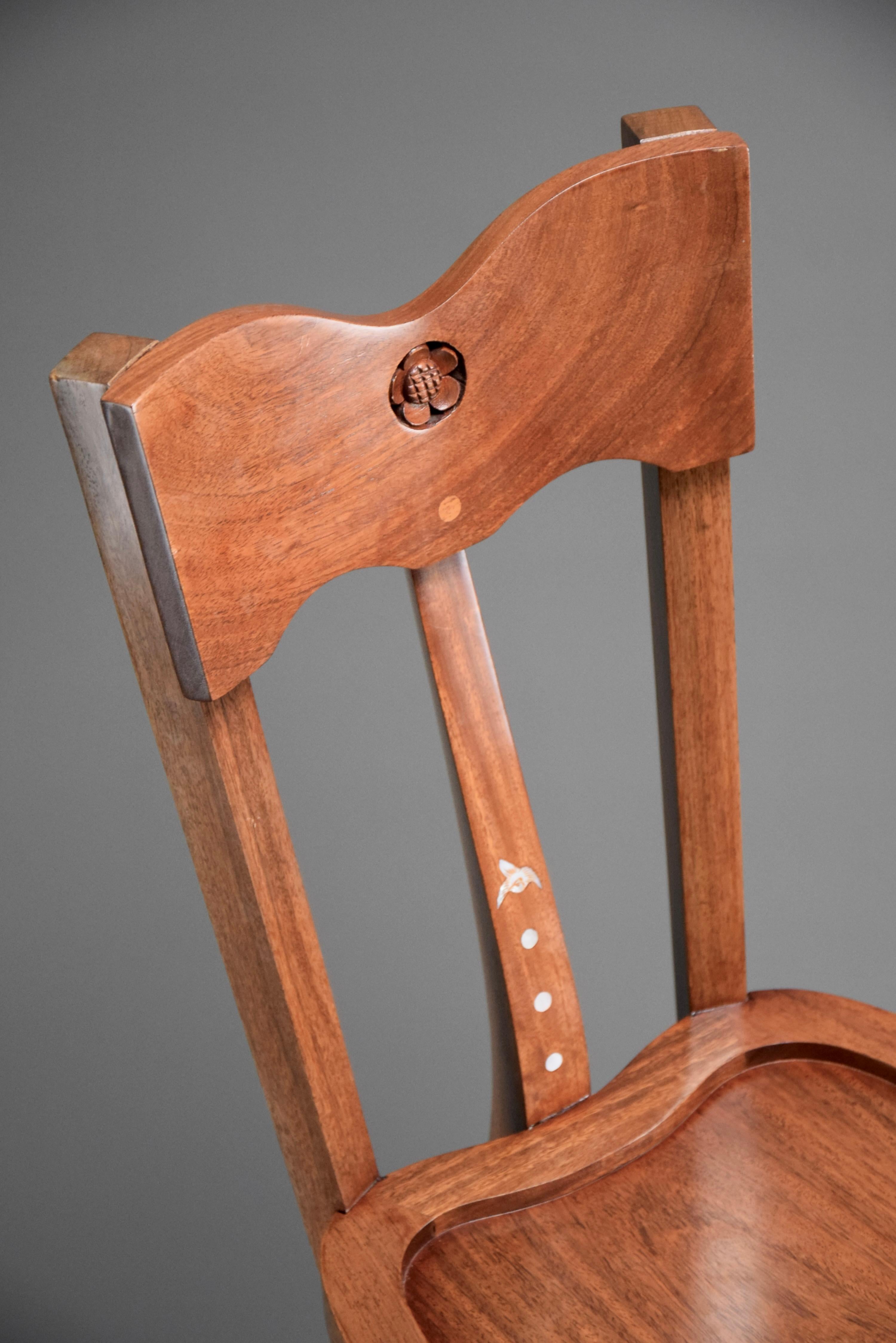 Chaise artisanale en jatoba et ormeau Yoochai par Bořek Šípek 1990 en vente 2