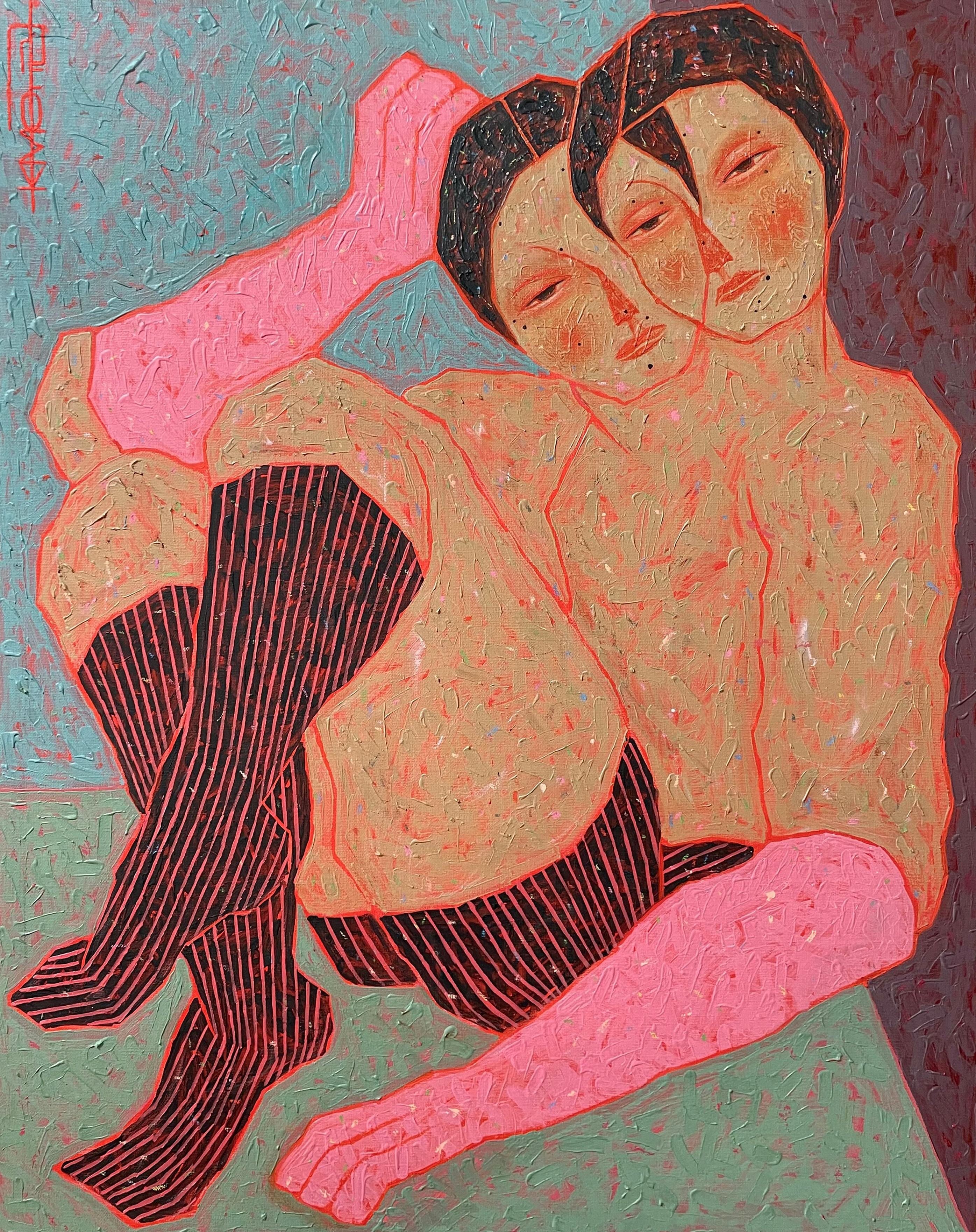 Figurative Painting di Yool Kim - Persi nei pensieri