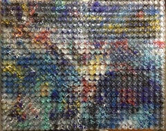 "A Moment in the Universe" Abstract Mixed Media Painting 48 x 60in by Yoram Katz