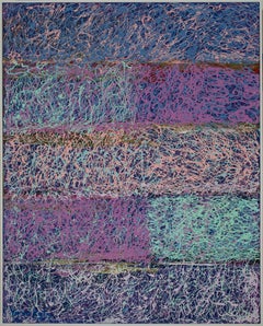 "Dietro gli elementi in movimento" (FRAMED) Quadro astratto 60 x 48 pollici di Yoram Katz