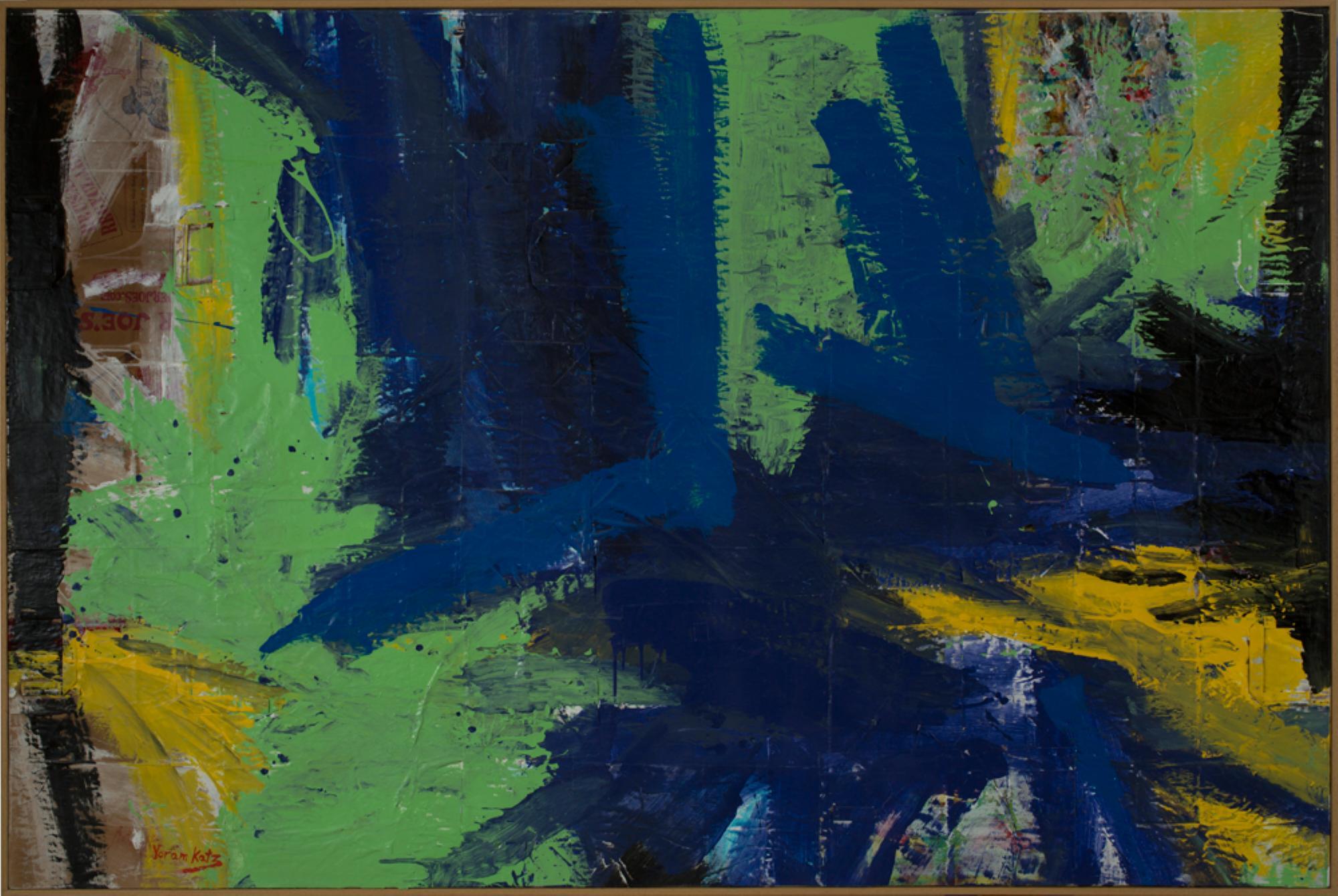 "Blau, Grün 
Gelb" (gerahmt) Abstraktes Gemälde 42 x 72 cm von Yoram Katz

ÜBER DEN KÜNSTLER:
Geboren in Israel.
Abschluss an der Bazelel-Kunstakademie in Jerusalem.
Wohnt in Los Angeles, Kalifornien, USA.
Als er an der Kunstakademie studierte,