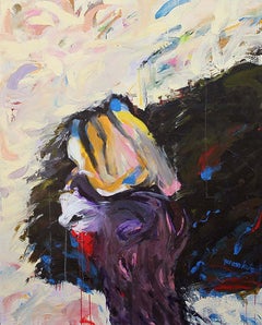 "Coming out of the Ashes" Abstract Painting 60 x 48 inch by Yoram Katz