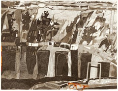 "Echo" (ENCADRÉ) Peinture abstraite 28 x 36 pouces de Yoram Katz