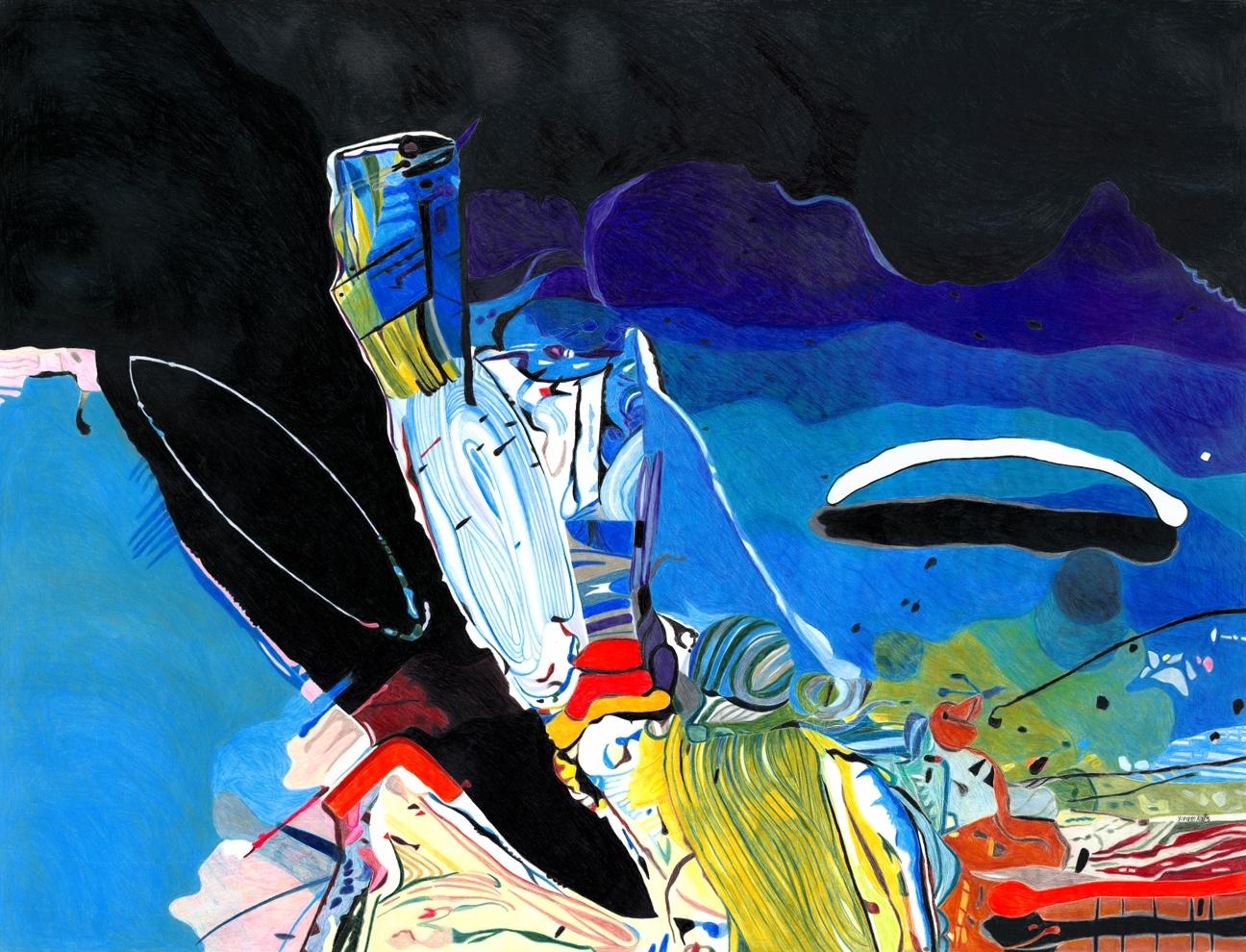 "Evolution 3" (FRAMÉ) Peinture abstraite de 34 x 45 pouces de Yoram Katz