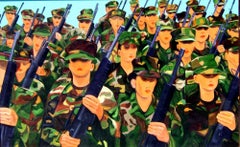 "Labbra calde" (FRAMED) Pittura figurativa 60 x 96 pollici di Yoram Katz