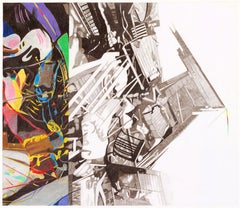 "Industrial Dragon" (FRAMED) Abstract Painting 31 x 37" inch by Yoram Katz