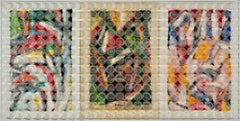 "Jell-O" (FRAMED) Abstrakte gemischte Medien Malerei 36 x 72 von Yoram Katz
