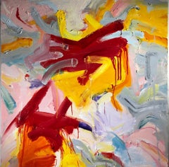 Pittura astratta "Life" 48 x 48" pollici di Yoram Katz