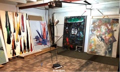 "Il potere di un cucchiaino di plastica" (FRAMMATO) Quadro astratto 72x48 in di Yoram Katz
