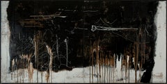 Pittura astratta "I cieli non sono più blu" 48 x 96" pollici di Yoram Katz