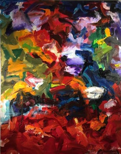 "Story No. 12" Abstract Oil Painting 72 x 48 inch by Yoram Katz