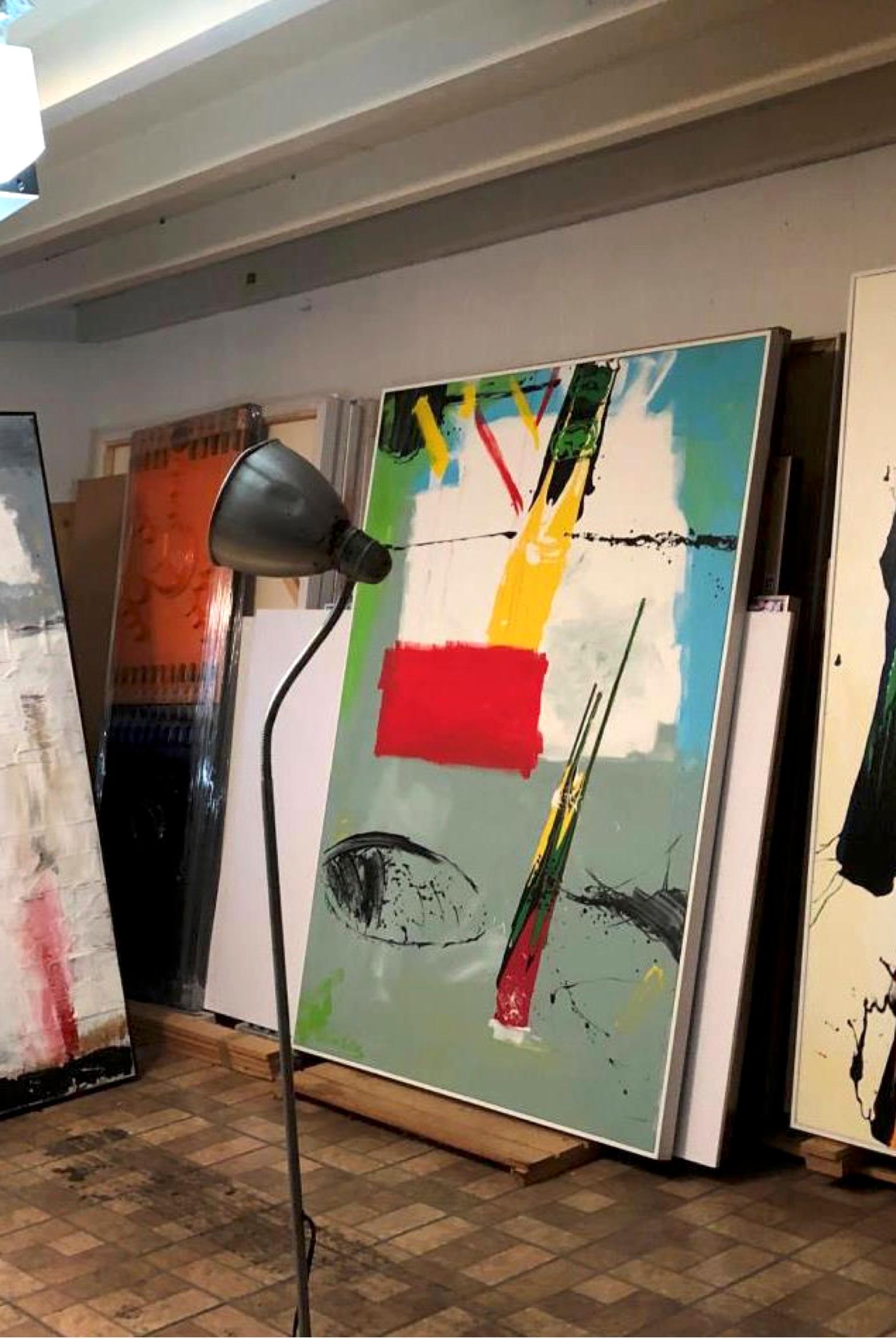 Abstraktes Gemälde „Surprise“ (FRAMED) 72 x 48 Zoll von Yoram Katz im Angebot 2