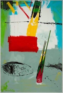 Abstraktes Gemälde „Surprise“ (FRAMED) 72 x 48 Zoll von Yoram Katz