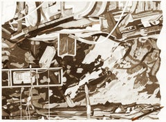 "Surround Sound" (FRAMED) Abstract Painting 34 x 46" inch by Yoram Katz