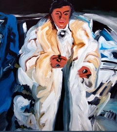 "The Entertainer" (FRAMED) Figurative Painting 60 x 54 inch by Yoram Katz