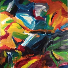 "La tempesta" Quadro astratto 48 x 48" pollici di Yoram Katz