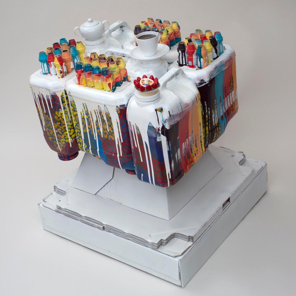 "Grandpa's Birthdatay Cake" Sculpture 35 x 29 x 29 in by Yoram Katz