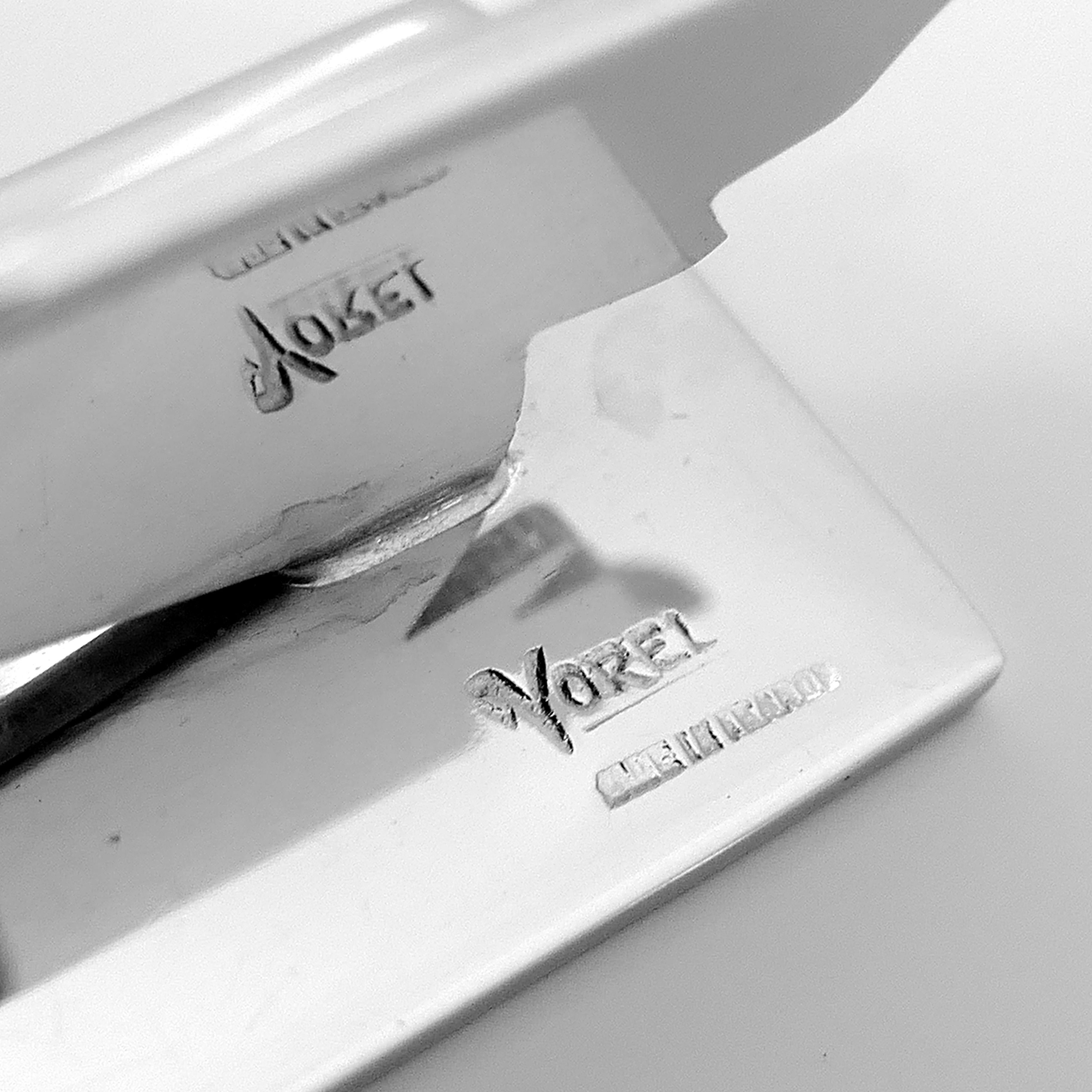 Yorel Desny Rare French Silver Knife Rests 12 Piece, Original Box In Good Condition In TRIAIZE, PAYS DE LOIRE