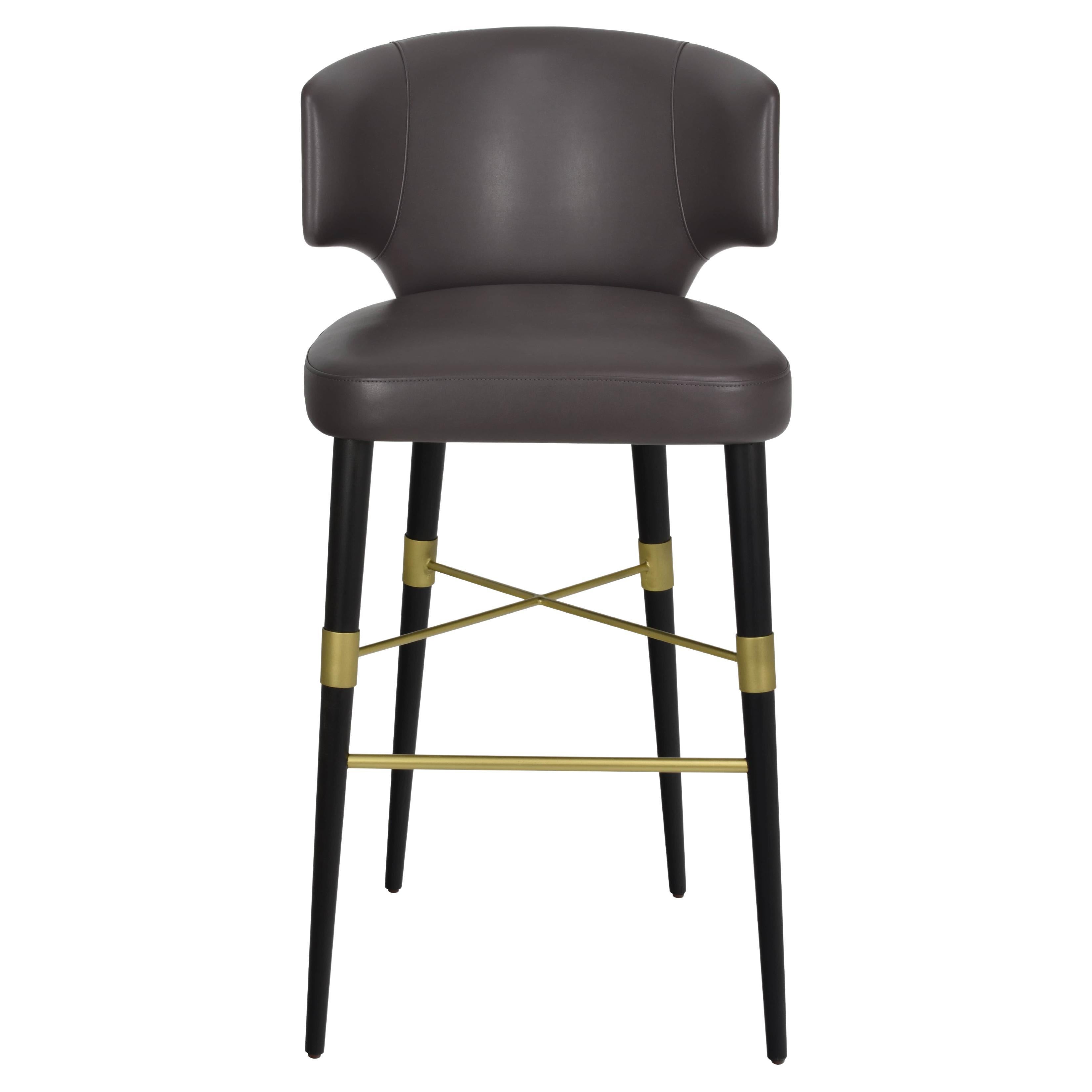 York bar stool with metallic details For Sale