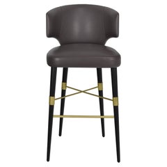 Tabouret de bar York avec détails métalliques