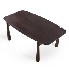 York Dining Table in Dark Brown Walnut Canaletto Wood