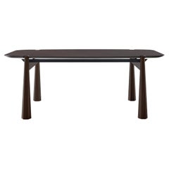 Mesa de Comedor York en Madera de Nogal Canaletto Marrón Oscuro