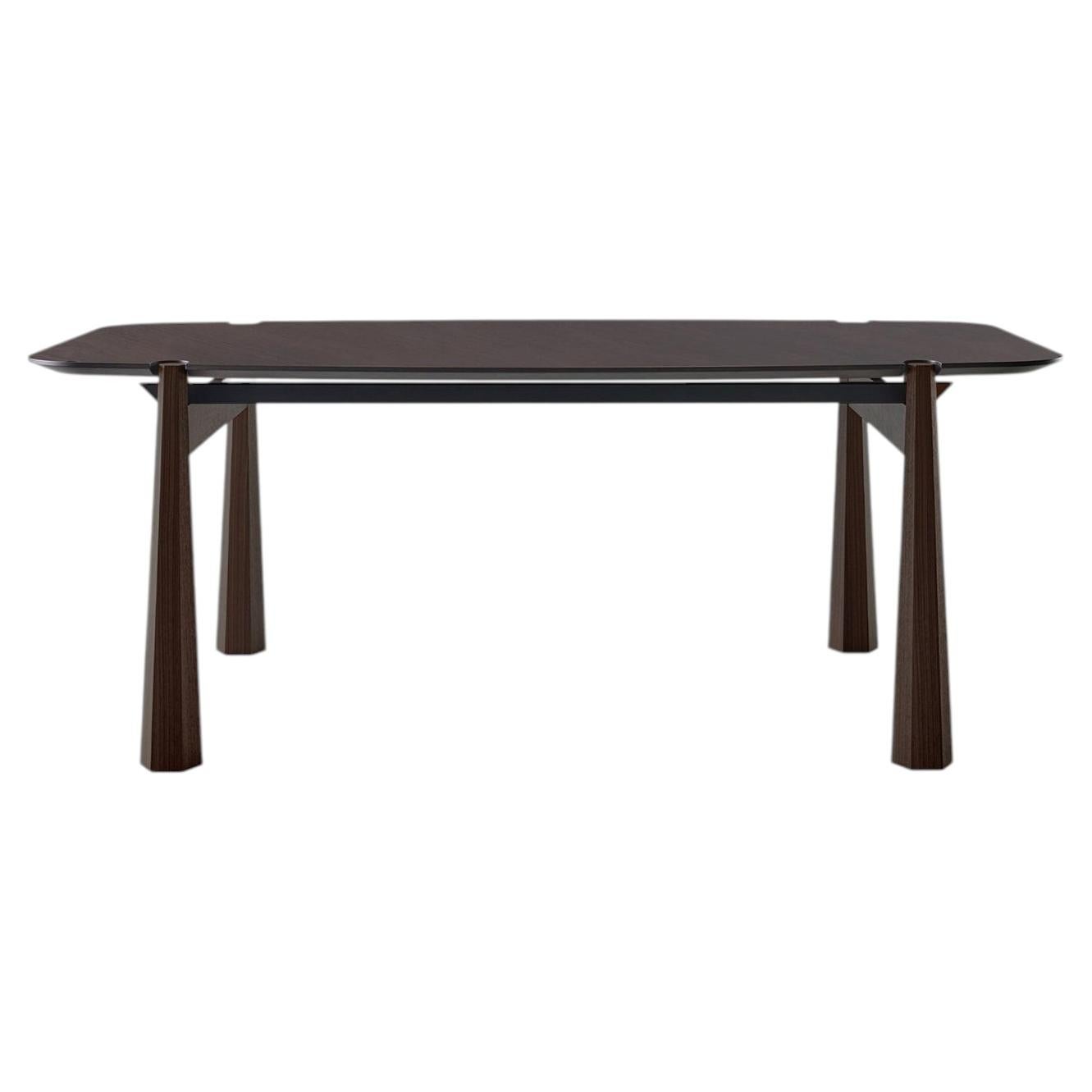 Mesa de Comedor York en Madera de Nogal Canaletto Marrón Oscuro en venta