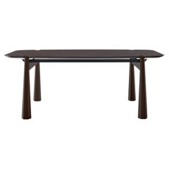 York Dining Table in Dark Brown Walnut Canaletto Wood