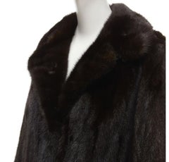 YORK FUR brown fur oversized collar long sleeve long coat