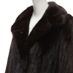 YORK FUR brown fur oversized collar long sleeve long coat