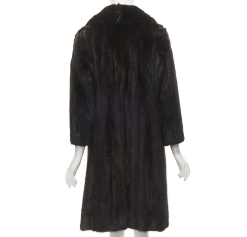 YORK FUR brown fur oversized collar long sleeve long coat For Sale 1