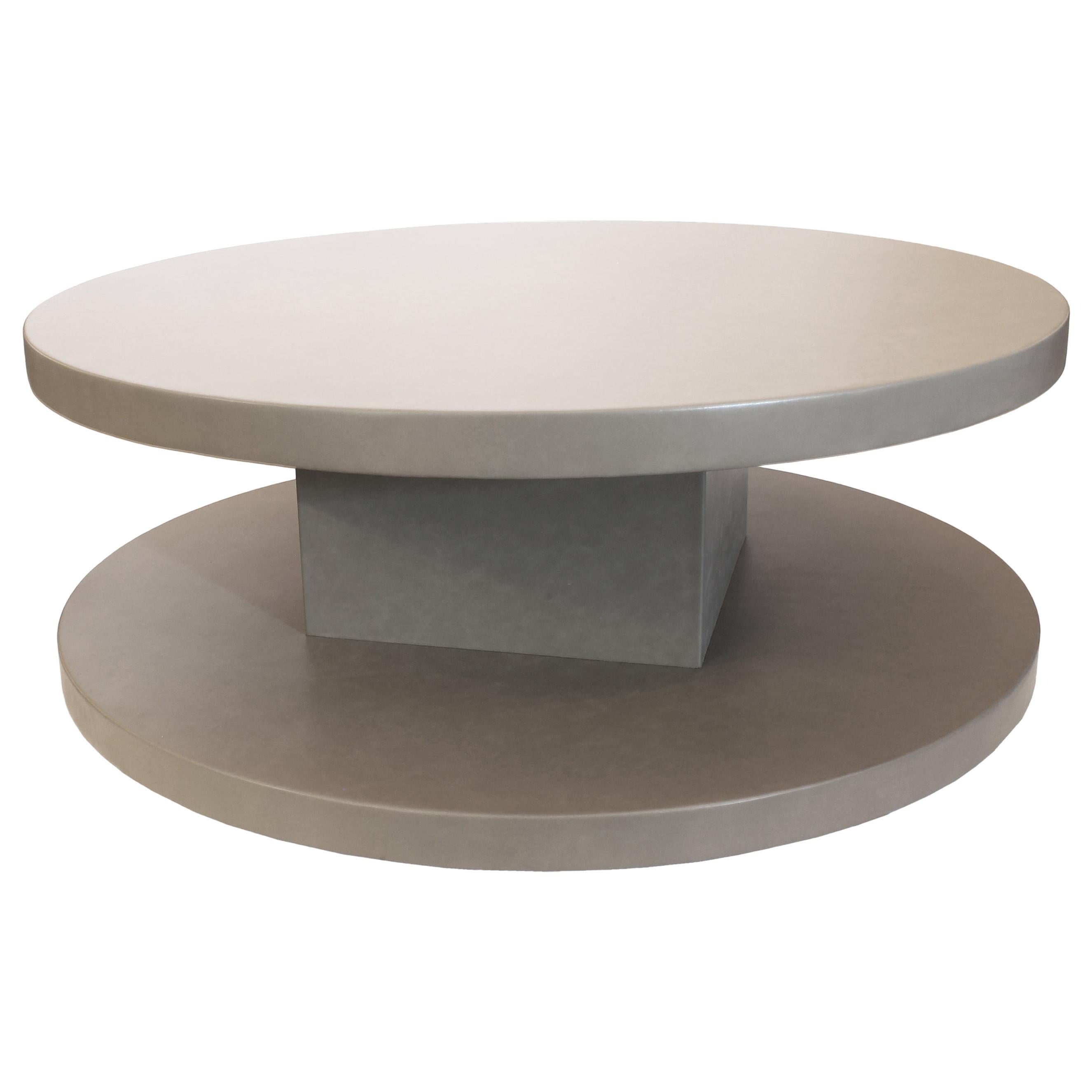 Bowl Shaped Coffee Table Spiral Wrapped in Wicker at 1stDibs