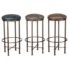 Vintage York Upholstered Bar Stools, 20th Century