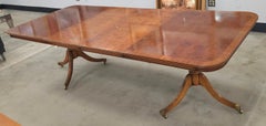 Yorkshire Georgian Style Yew Wood Banded Extension Dining Table
