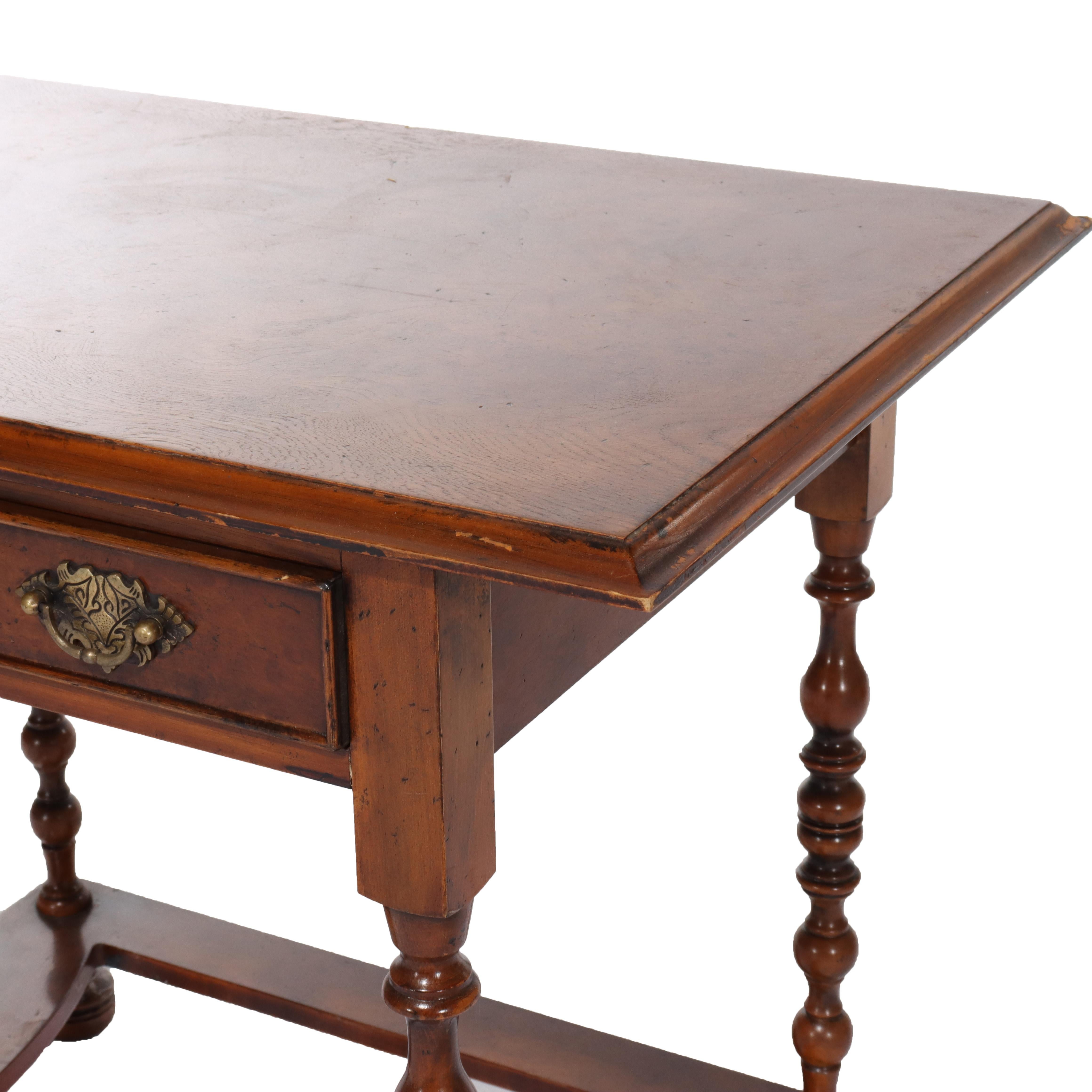 Yorkshire High Point Elizabethan Burl Hall Table 20th C For Sale 1