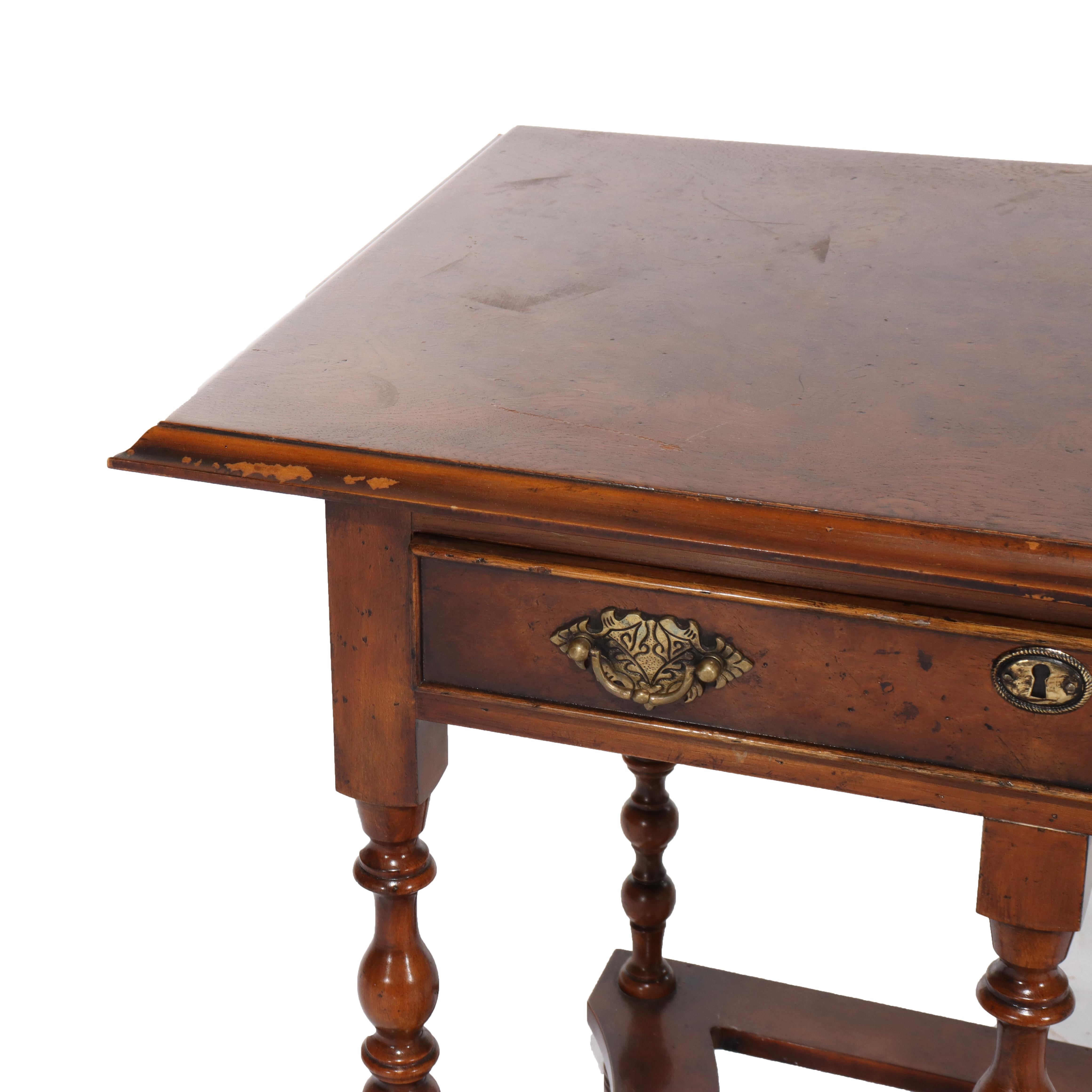 Yorkshire High Point Elizabethan Burl Hall Table 20th C For Sale 2