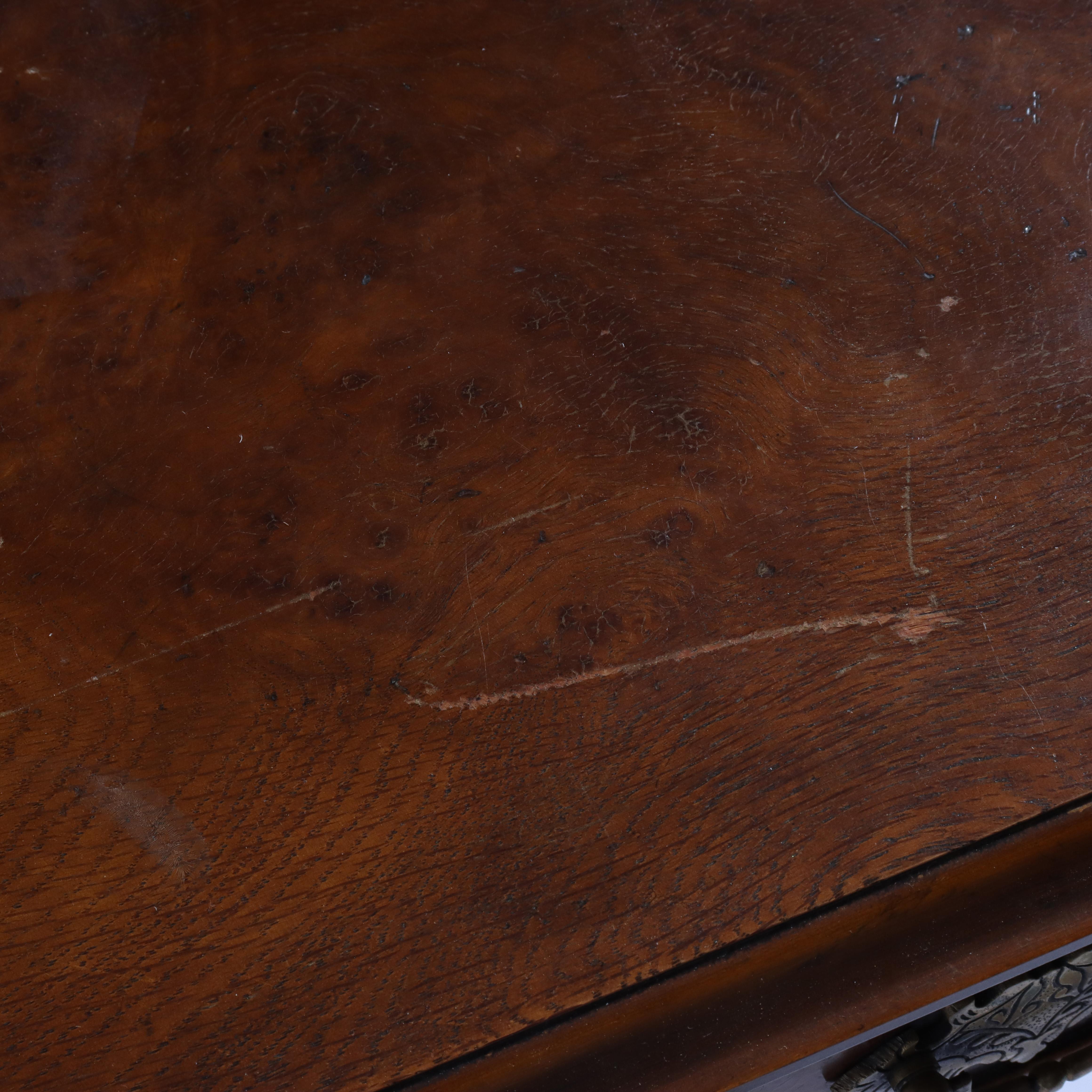 Yorkshire High Point Elizabethan Burl Hall Table 20th C For Sale 5