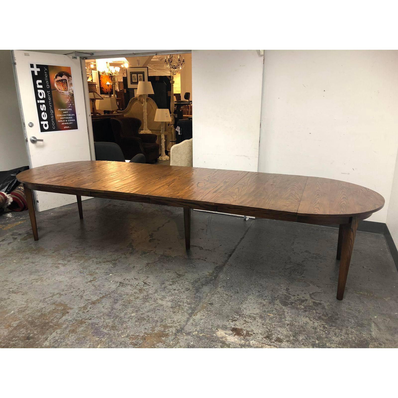 American Yorkshire House Vermont Oak Dining Table and Four Leaves