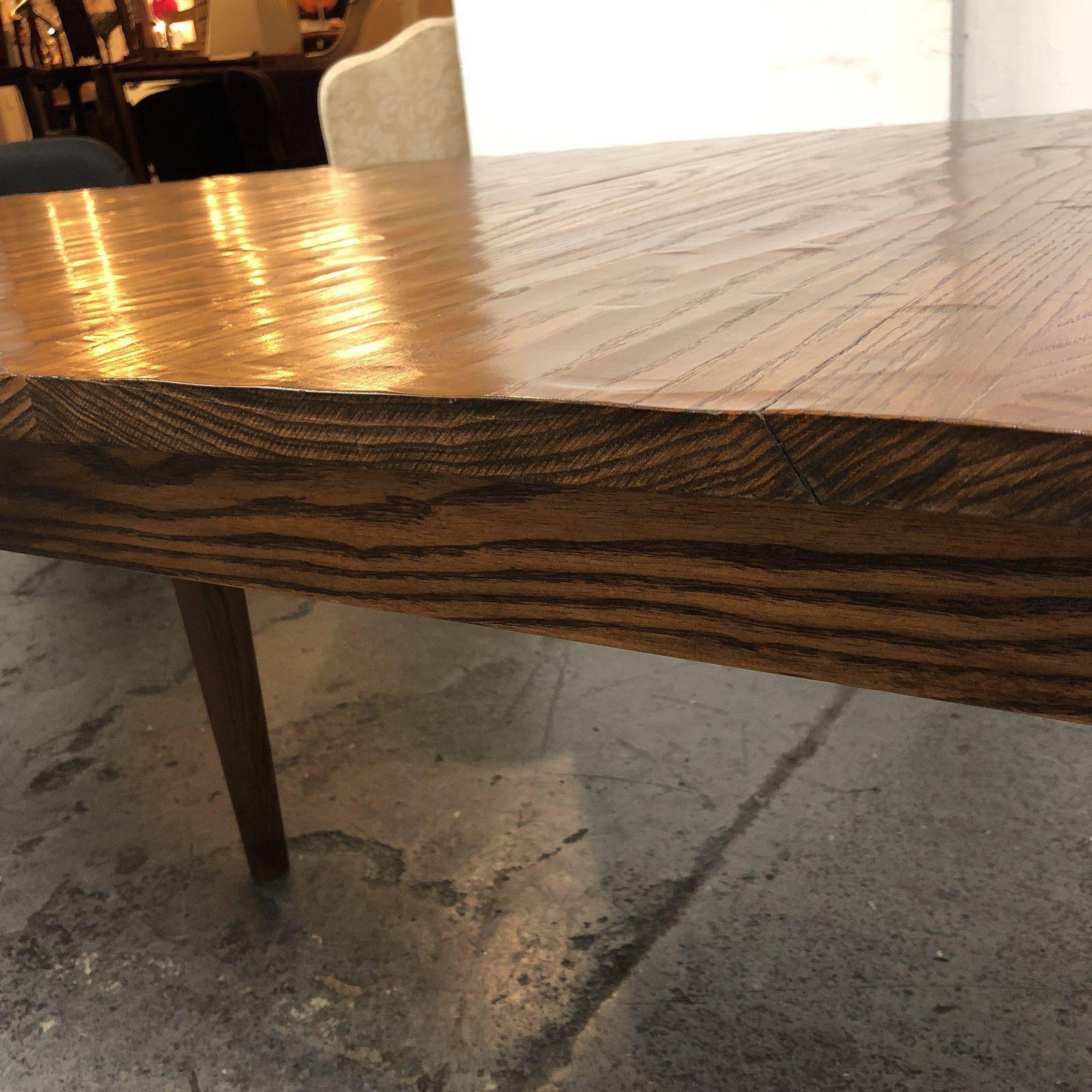 Contemporary Yorkshire House Vermont Oak Dining Table and Four Leaves