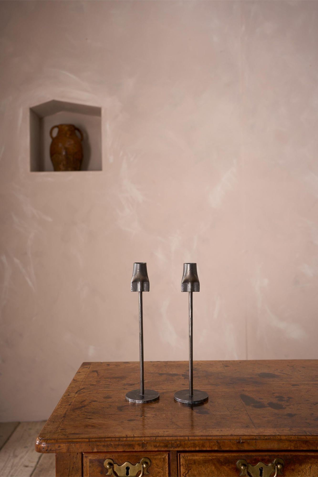 These beautiful single candle sticks are made exclusively for us by an award winning Yorkshire based blacksmith. These are made from forged steel and have a great patina on them already from the hand beaten way they are produced.
Height 28cm