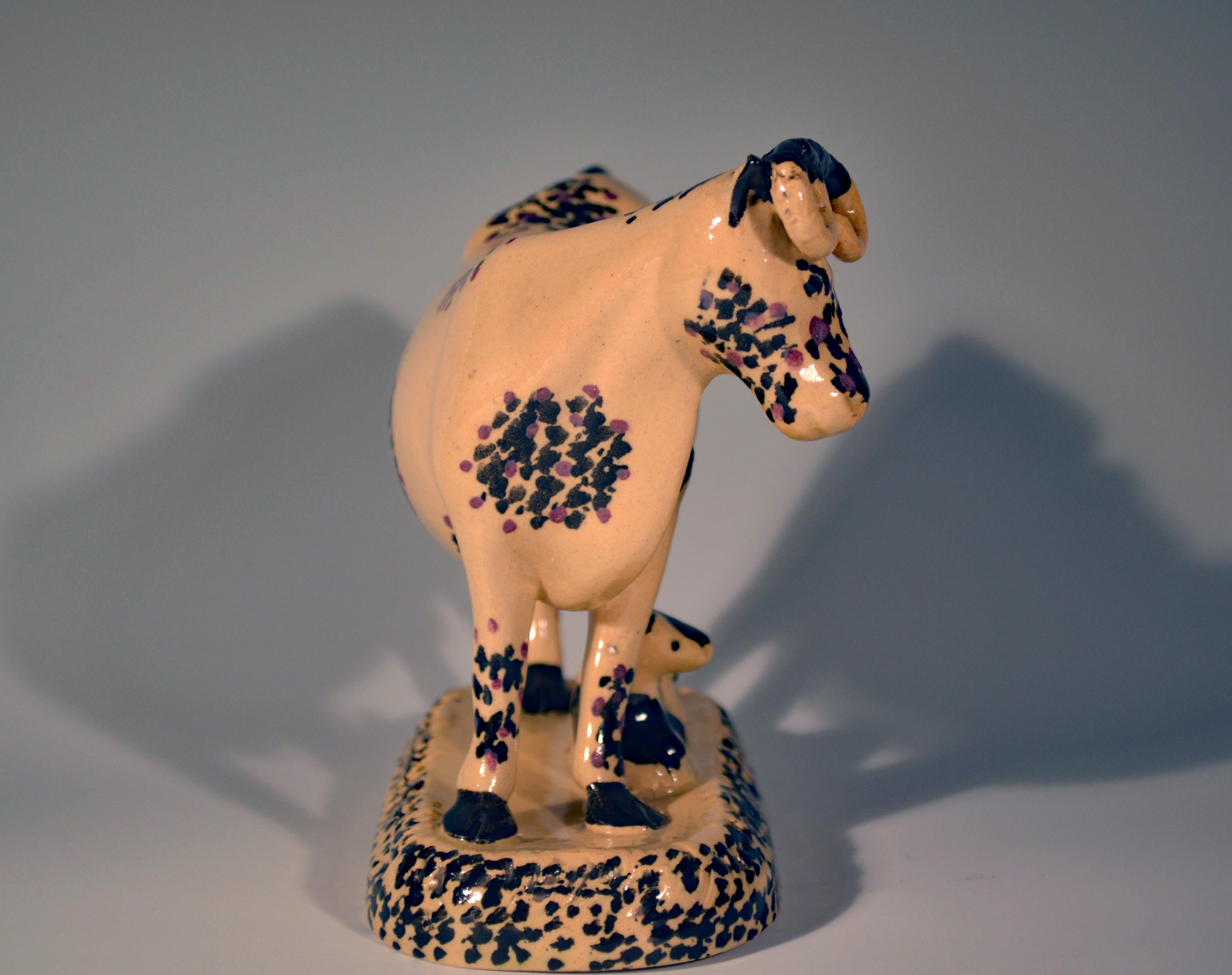 English Yorkshire Pottery Cow Figure, circa 1810-1820