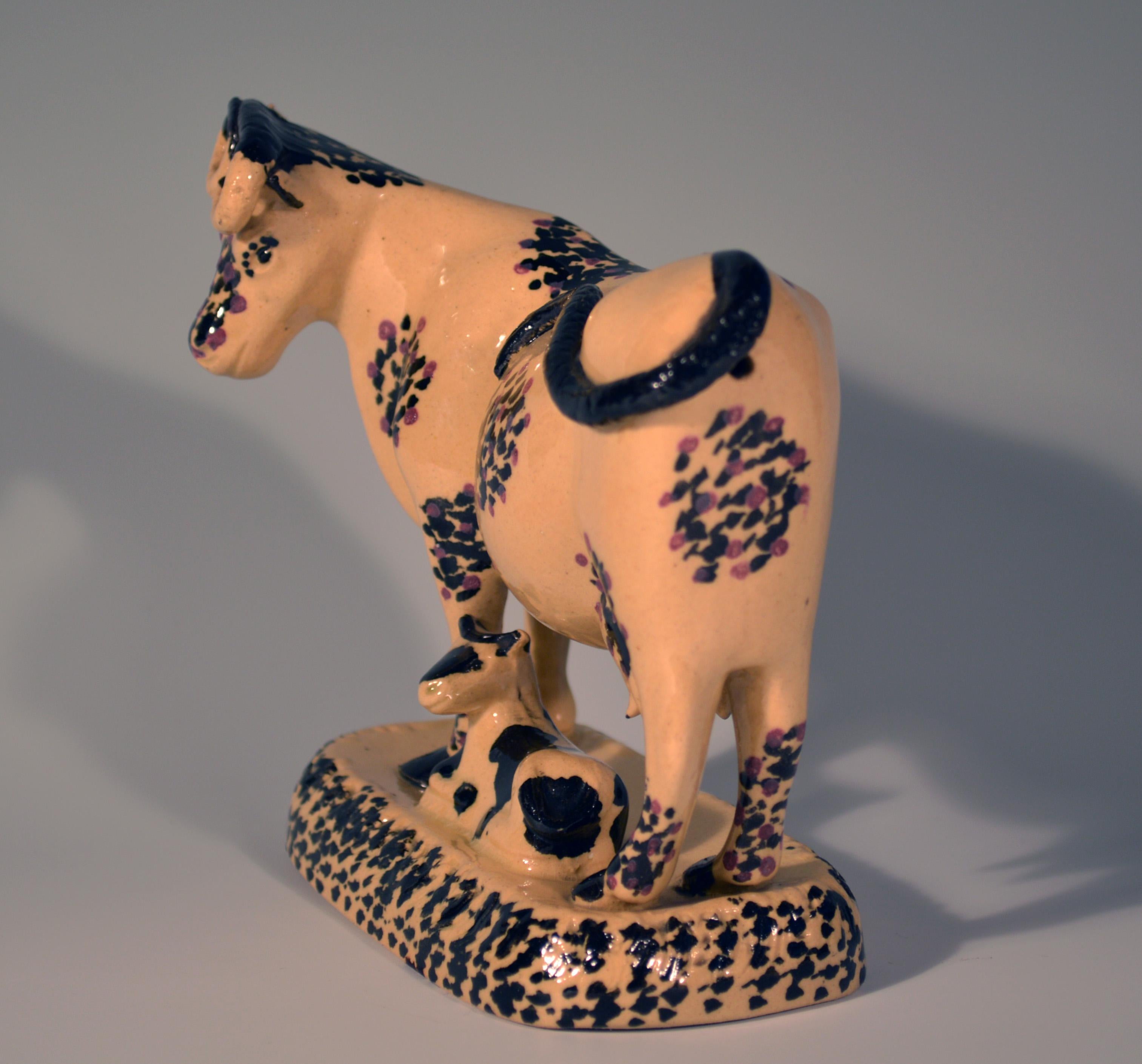 19th Century Yorkshire Pottery Cow Figure, circa 1810-1820