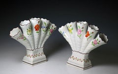 Yorkshire Pottery Quintel Vases with Floral Decoration by Don Pottery, 1815