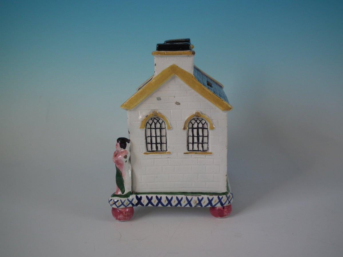 Victorian Yorkshire Prattware Mexborough Chapel Moneybox For Sale